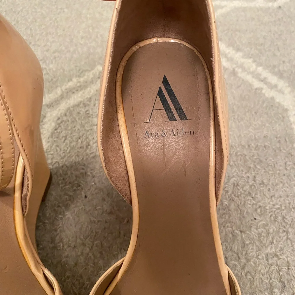 Ava & Aiden Nude Wedge Heels Size 8.5